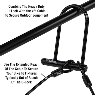 Foto 2 | Candado Bike Lock Master Lock 7.25 U Con Cable En Forma De Bucle - Venta Internacional.