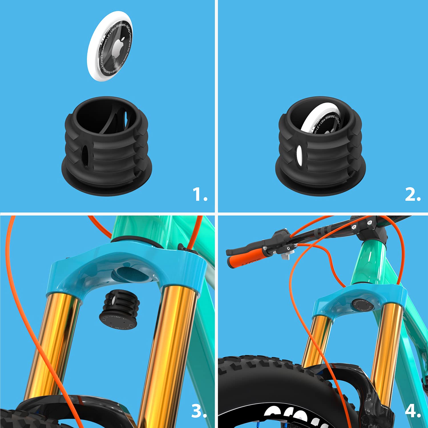 Foto 4 pulgar | Soporte De Horquilla Para Bicicleta De Montaña Airtag Elevation Lab Tagvault™ - Venta Internacional.