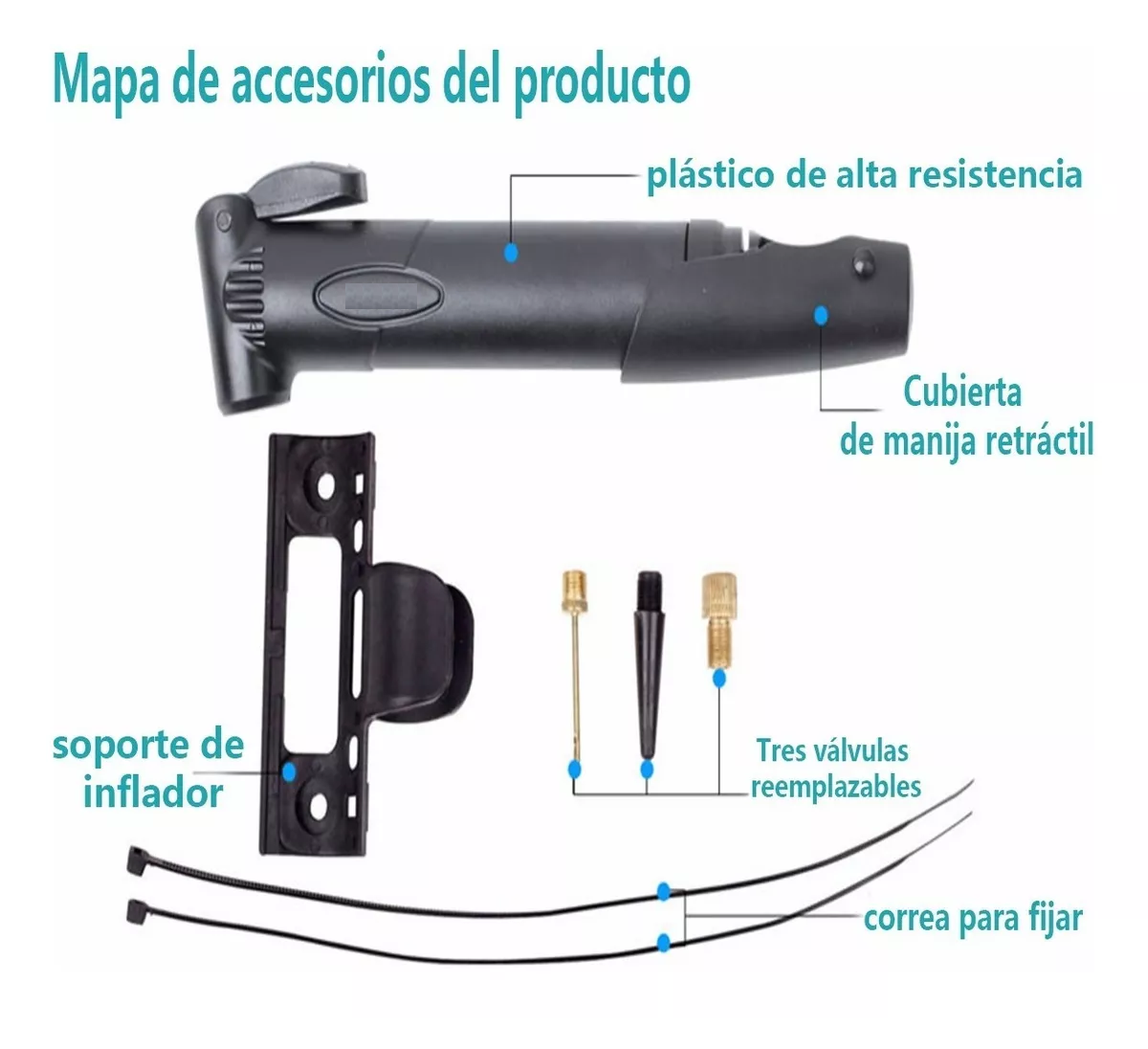 Foto 3 pulgar | Mini Montaña Portátil Belug Bomba De Bicicleta