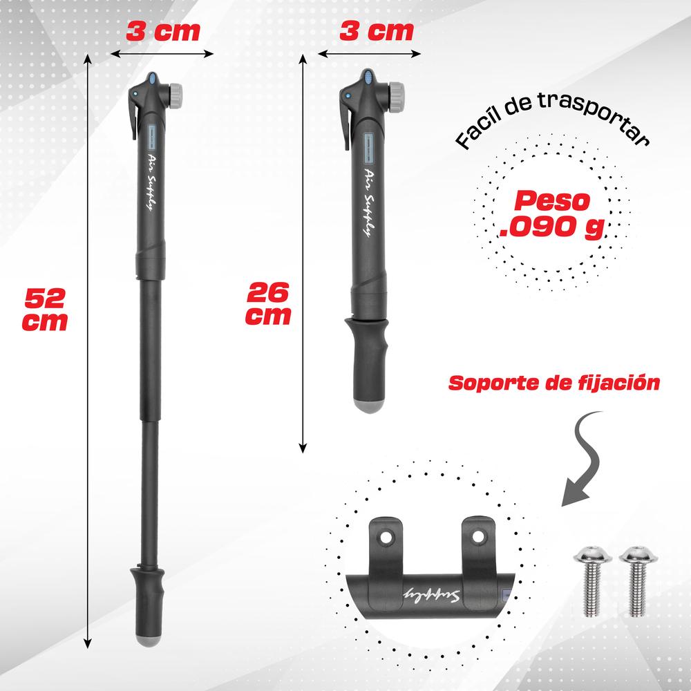 Foto 5 pulgar | Bomba Mini Telescópica para Bicicleta Giyo Genérica