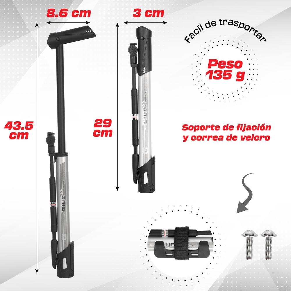 Foto 4 | Bomba De Piso Micro Para Bicicleta 140psi Gm-641 Generico