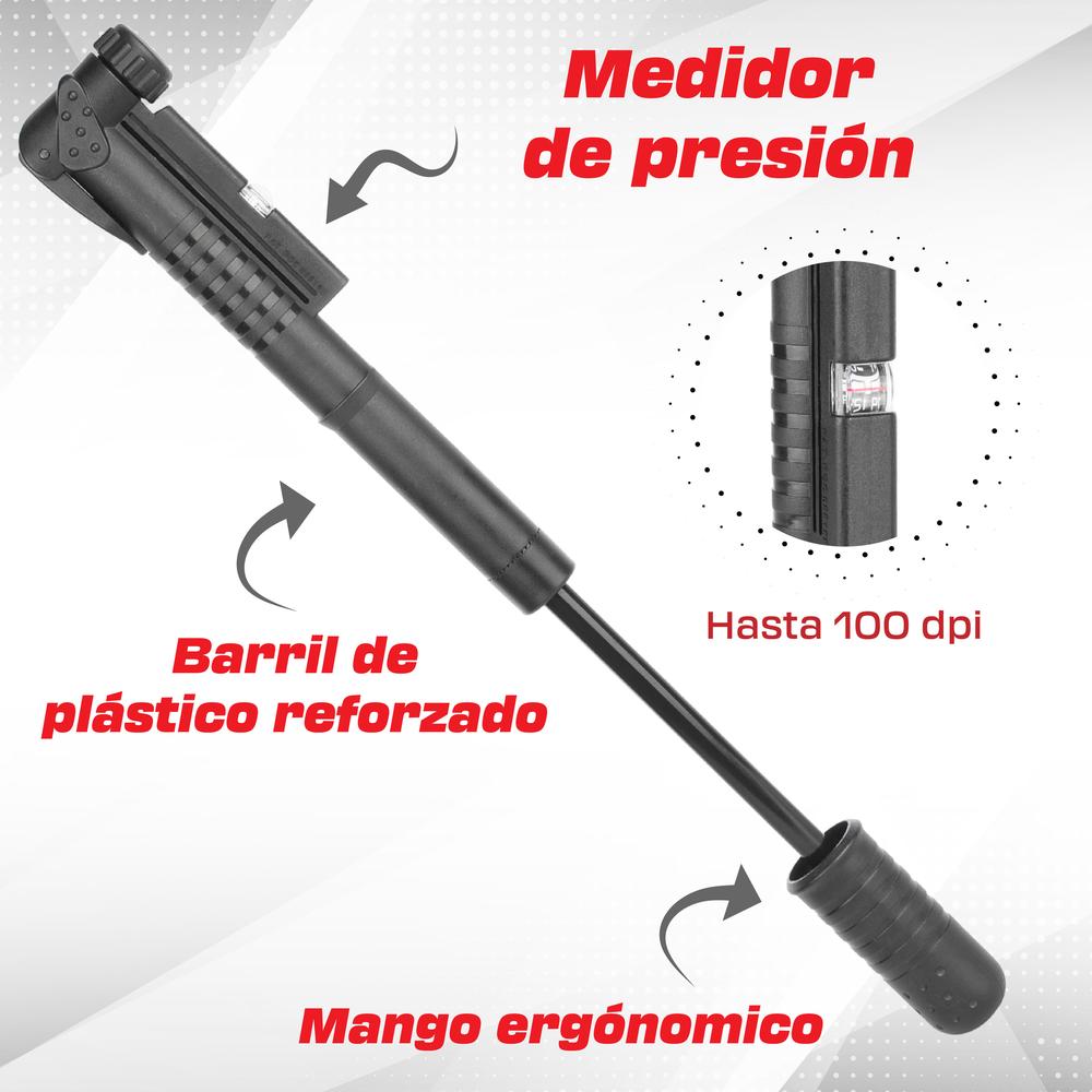 Foto 3 pulgar | Bomba Mini Giyo para Bicicleta con Medidor color Plata
