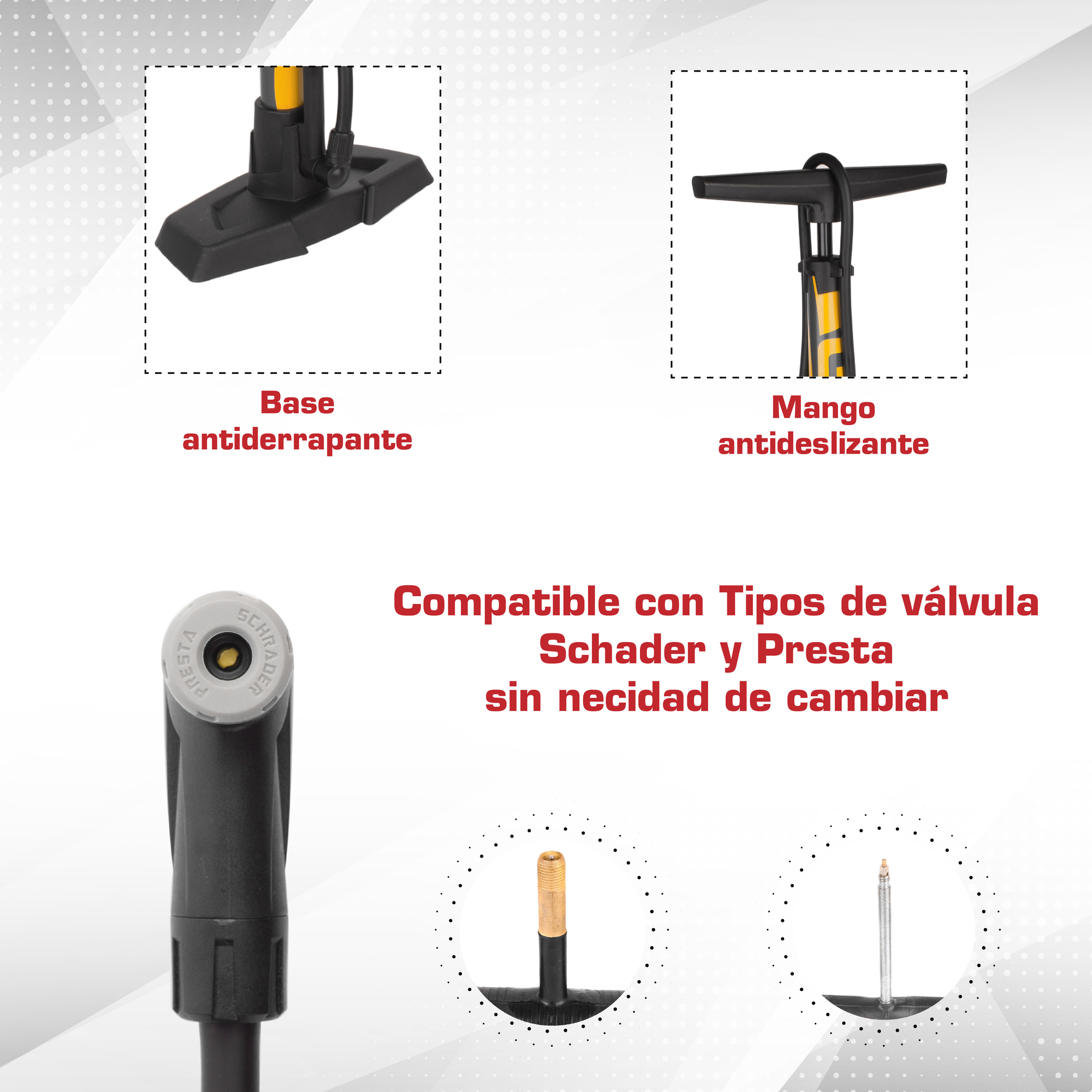 Foto 4 pulgar | Inflador Manual Genérico Giyo Multicolor 160psi