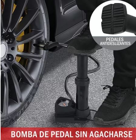 Foto 4 pulgar | Mini Bomba De Pie Para Bicicleta Portátil Con Manómetro