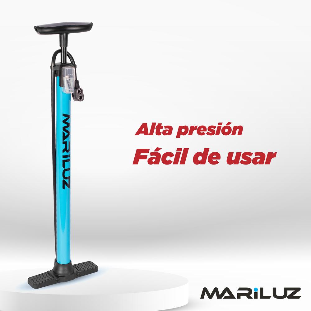 Foto 3 pulgar | Bomba de Pie para Bicicleta Mariluz con Válvula Azul