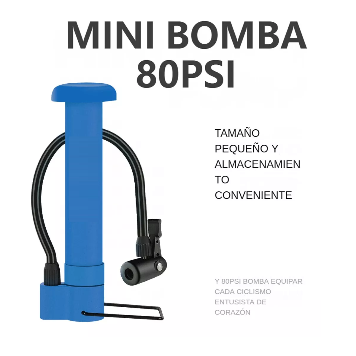 Foto 3 pulgar | Mini Bomba De Aire Portátil Para Bicicleta Bombas Inflables Eo Safe Imports Esi-15322 Azul