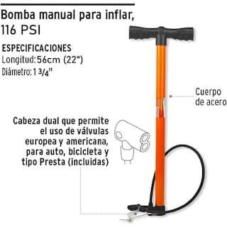 Foto 2 | Bombas Piso Fumetax Para Bicicleta 29.2mm 57cm Sw81480103