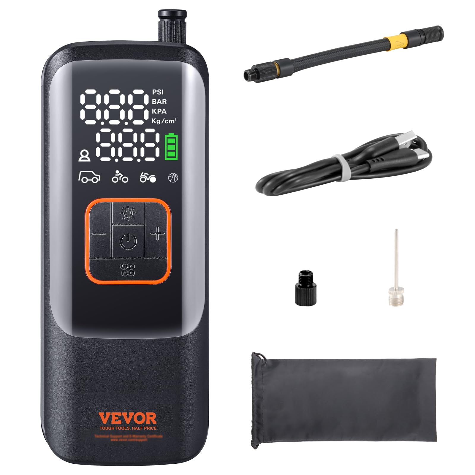 Foto 2 pulgar | Bomba Eléctrica Para Bicicleta, Inflador De Neumáticos Vevor, 150 Psi, Con Apagado Automático - Venta Internacional.
