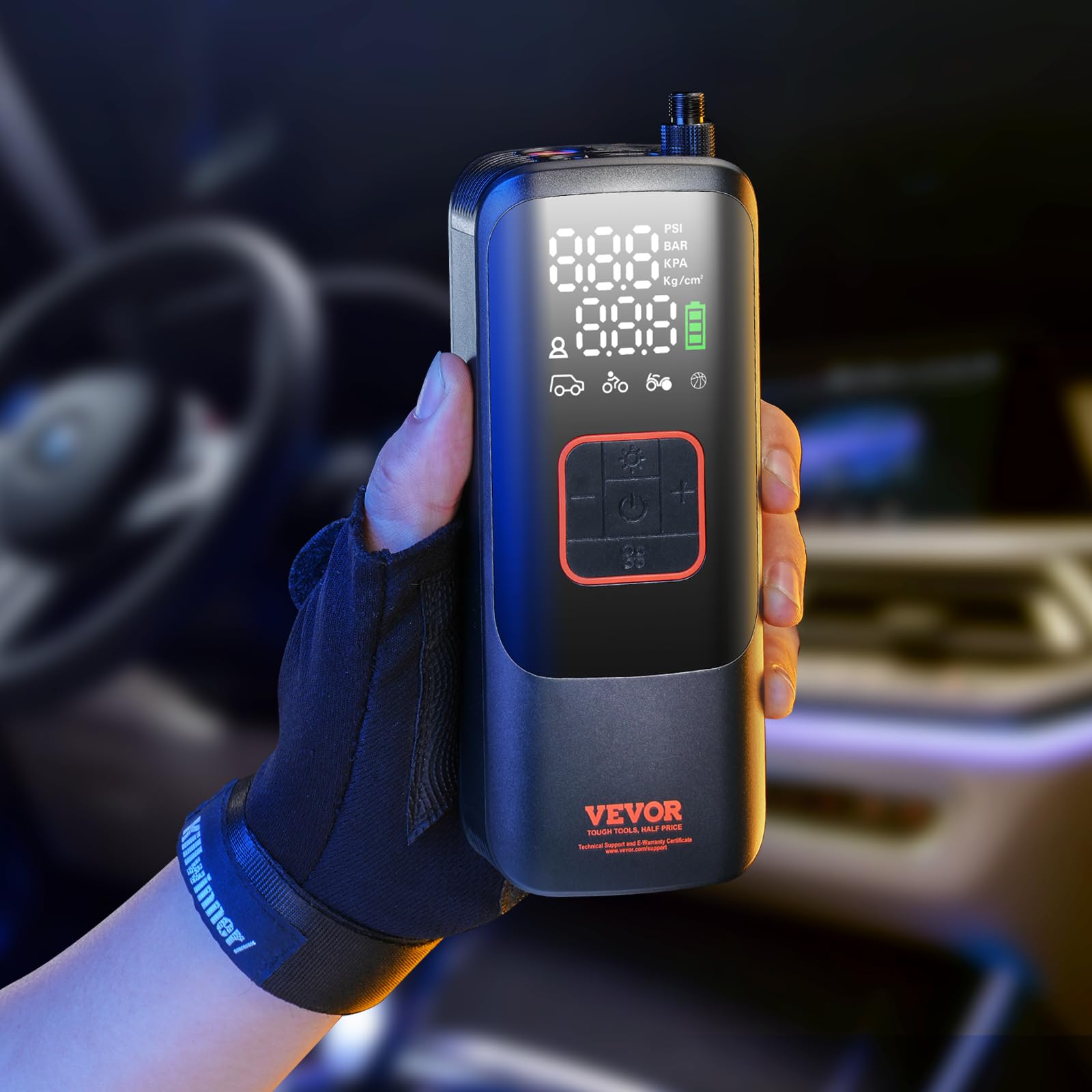 Foto 3 pulgar | Bomba Eléctrica Para Bicicleta, Inflador De Neumáticos Vevor, 150 Psi, Con Apagado Automático - Venta Internacional.