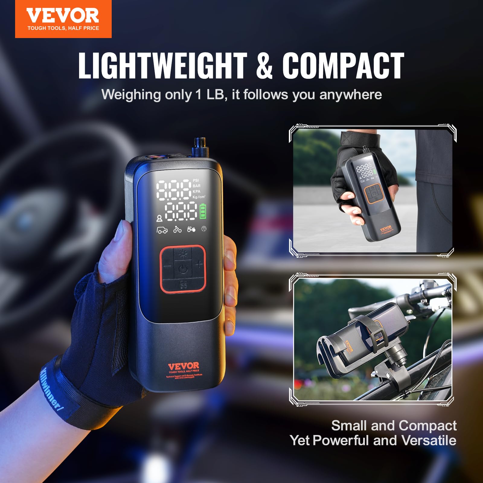 Foto 4 pulgar | Bomba Eléctrica Para Bicicleta, Inflador De Neumáticos Vevor, 150 Psi, Con Apagado Automático - Venta Internacional.