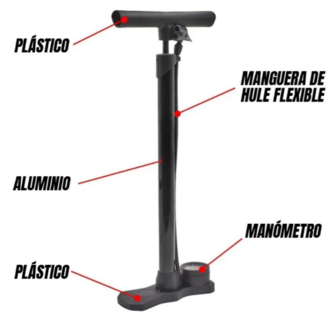 Foto 3 | Xtellar Bomba De Aire Premium Para Bicicleta Con Manómetro En Negro