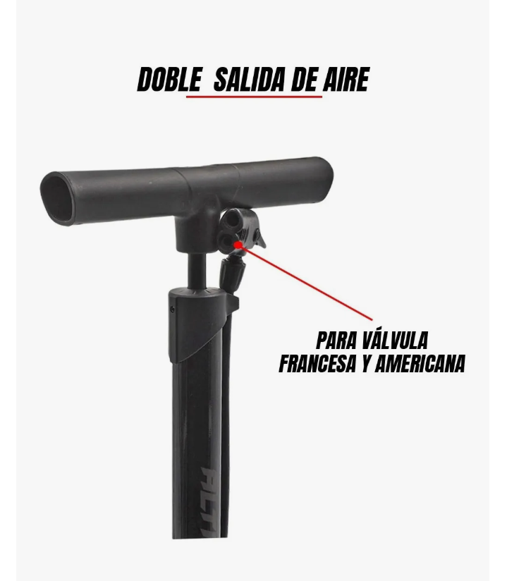 Foto 5 pulgar | Bomba Aire Xtellar De Pie Para Bicicleta Con Manometro Color Negro