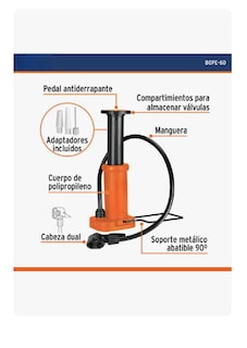 Foto 2 | Bomba De Pedal 60 Psi Xtellar Color Naranja