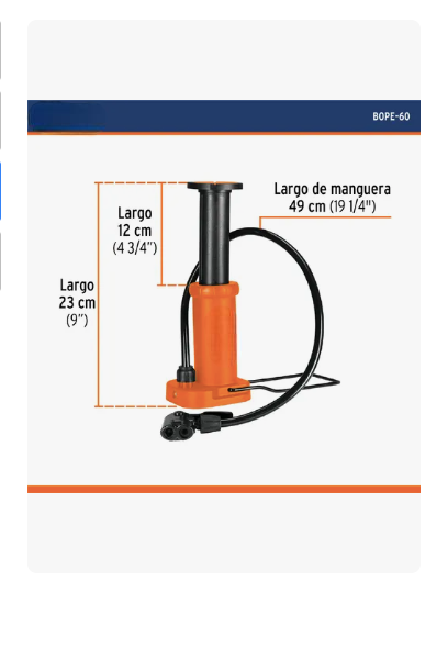 Foto 4 pulgar | Bomba De Pedal 60 Psi Xtellar Color Naranja
