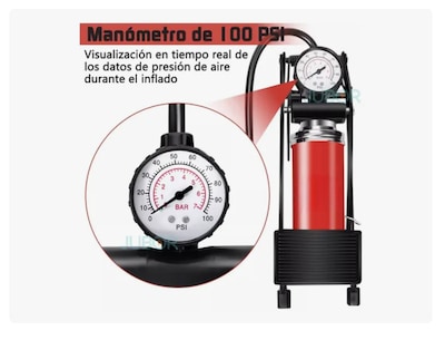 Foto 3 | Bomba De Aire Pedal Xtellar Para Inflar Llantas Bicicleta Moto