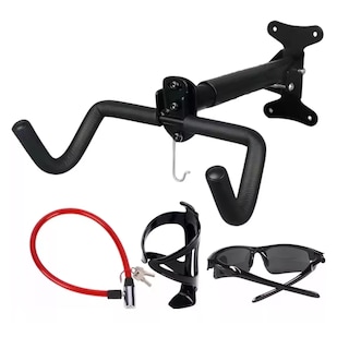 Foto 1 | Set Soporte Gancho Bicicleta Pared+candado+gafas+botella Eo Safe Imports Esi-18105 Negro