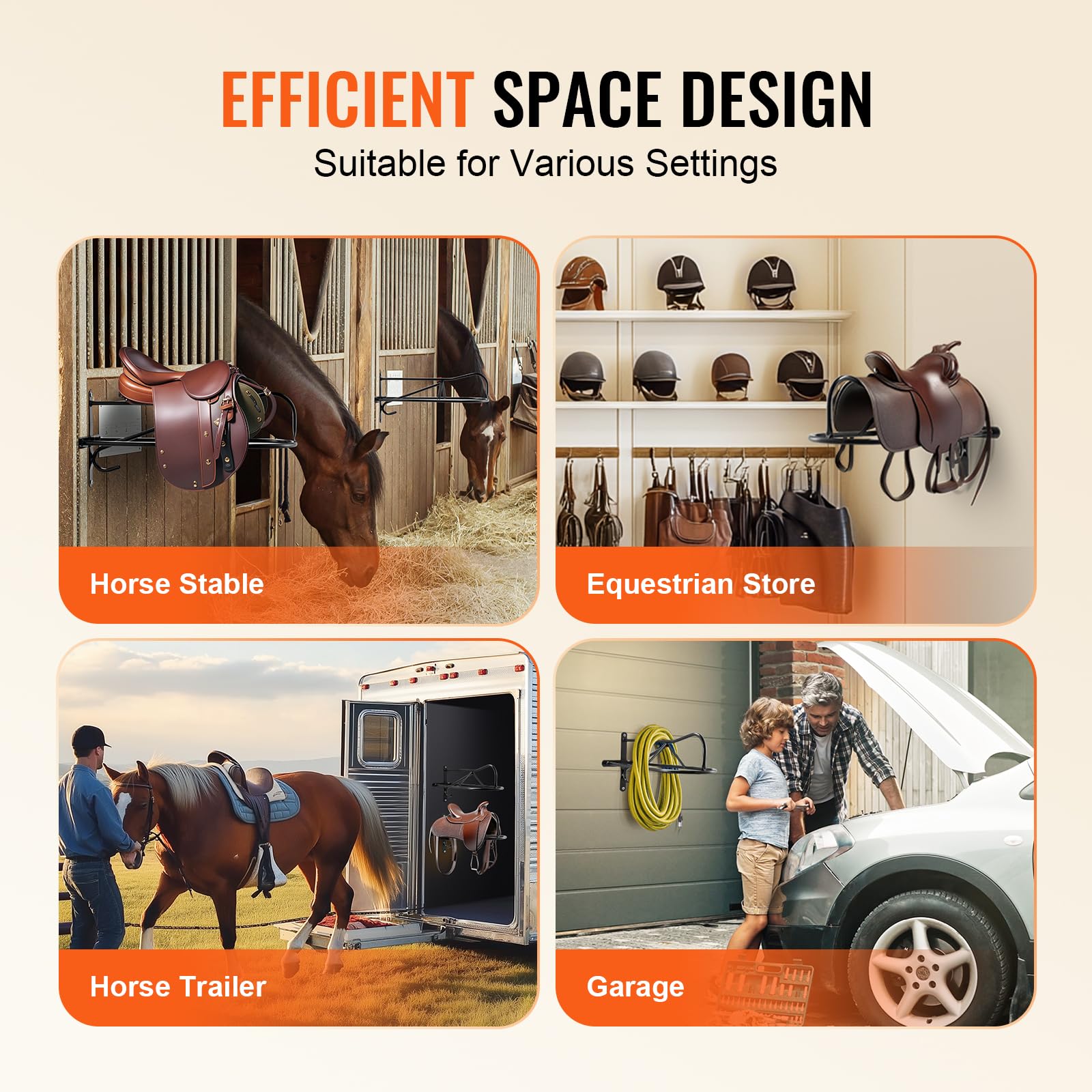Foto 6 | Soporte De Pared Para Sillín Vevor, Paquete De 8 Unidades, Para Caballos, Inglés Y Western - Venta Internacional.