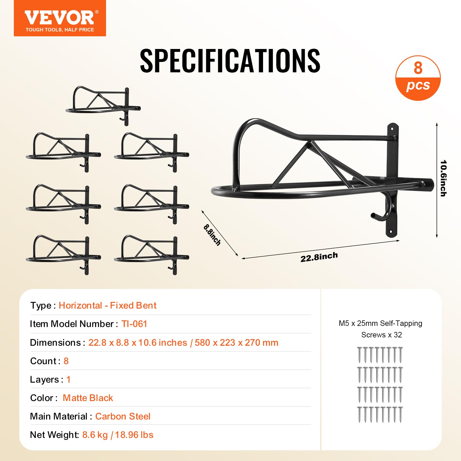 Foto 7 | Soporte De Pared Para Sillín Vevor, Paquete De 8 Unidades, Para Caballos, Inglés Y Western - Venta Internacional.