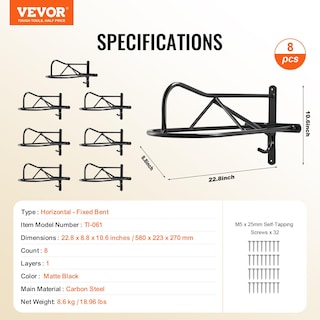 Foto 7 | Soporte De Pared Para Sillín Vevor, Paquete De 8 Unidades, Para Caballos, Inglés Y Western - Venta Internacional.