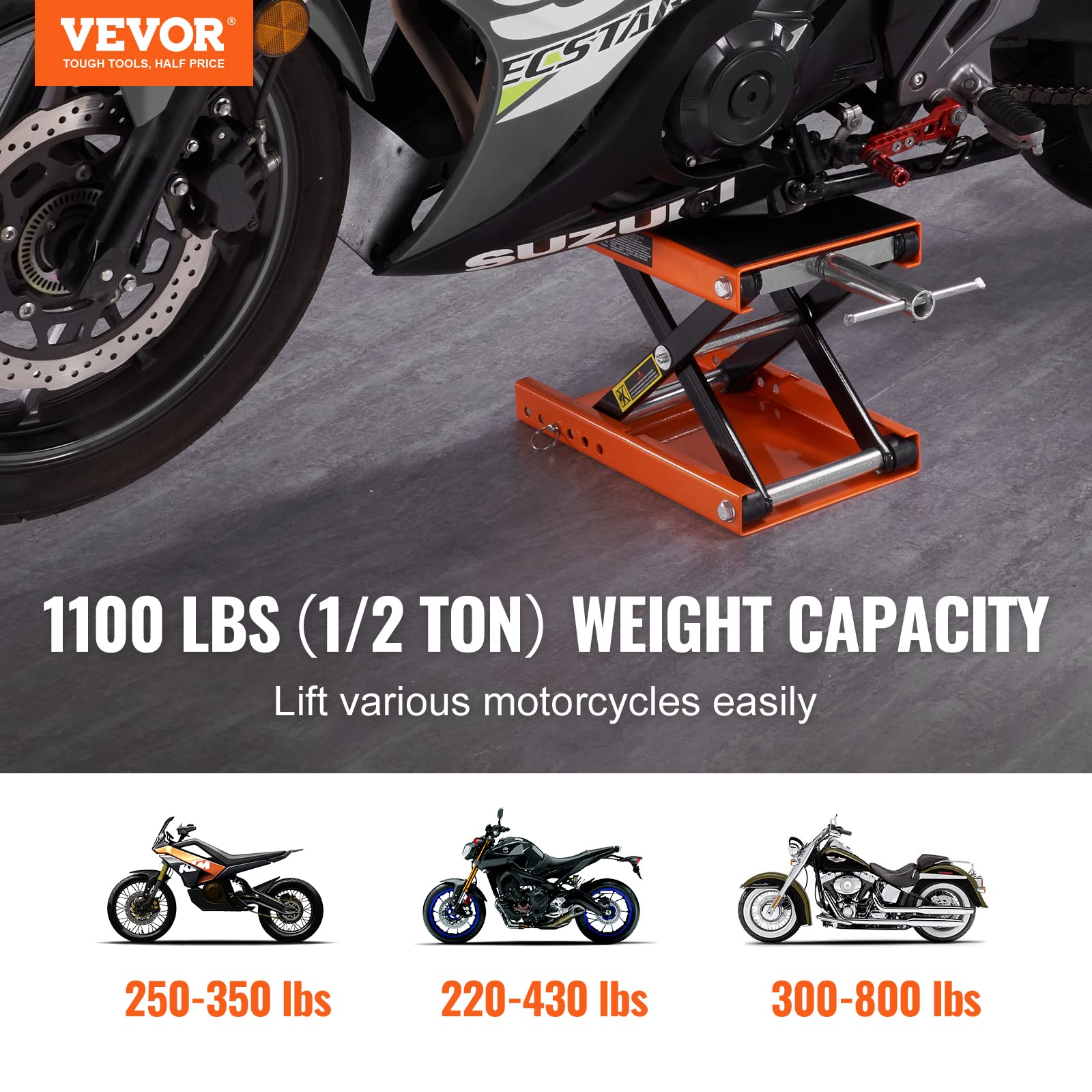 Foto 3 pulgar | Elevador De Motocicletas Vevor, 500 Kg, Para Bicicletas De Calle - Venta Internacional.