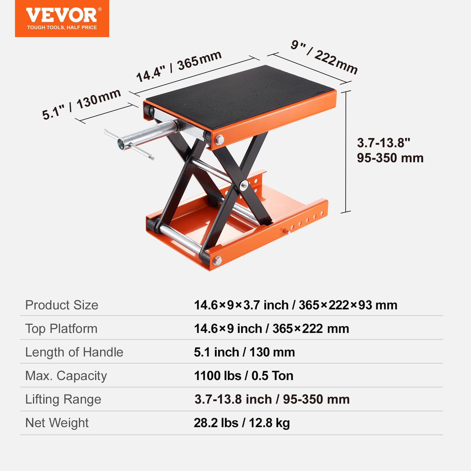 Foto 7 | Elevador De Motocicletas Vevor, 500 Kg, Para Bicicletas De Calle - Venta Internacional.