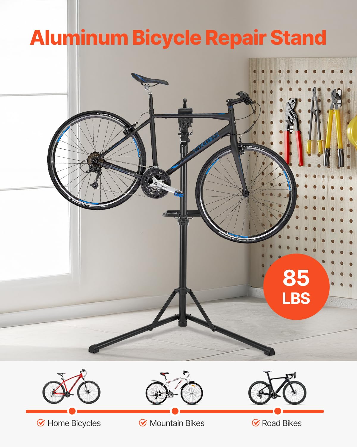 Foto 3 pulgar | Soporte De Reparación De Bicicletas Vevor Heavor Heavy Duty De 38,56 Kg Con Altura Ajustable - Venta Internacional.