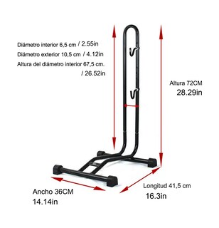 Foto 2 | Estacionamiento Rack Soporte Base Para Bicicleta Eo Safe Imports Esi-19304 Negro