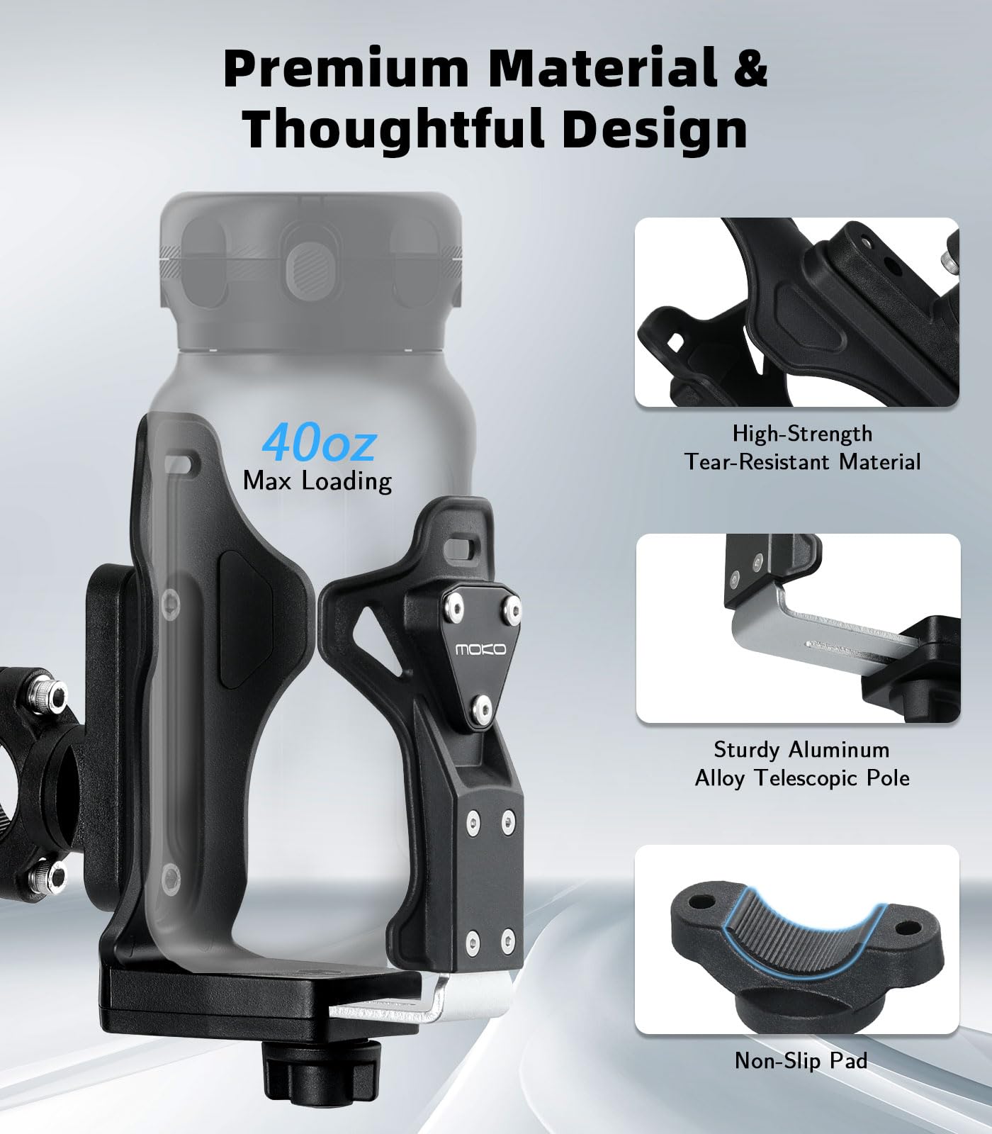 Foto 4 pulgar | Soporte Para Botellas De Agua Moko Bike, Portabotellas De Bicicleta Ajustable Para Botellas De 1,9 A - Venta Internac