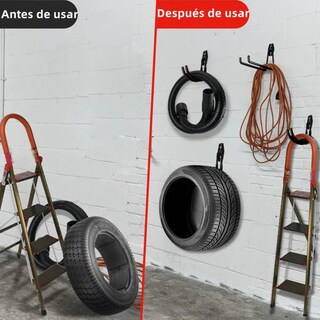 Foto 5 | 4 Ganchos De Suspensión De Bicicleta De Pared De Acero Lab.g Negro