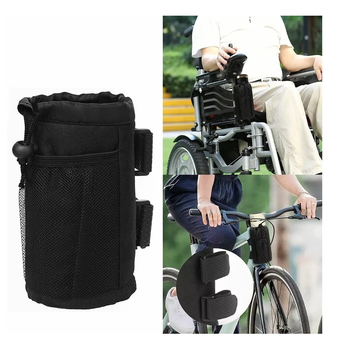 Foto 3 pulgar | Soporte Portavasos y Botellas para Motocicleta - Bicicleta - Carreola Negro