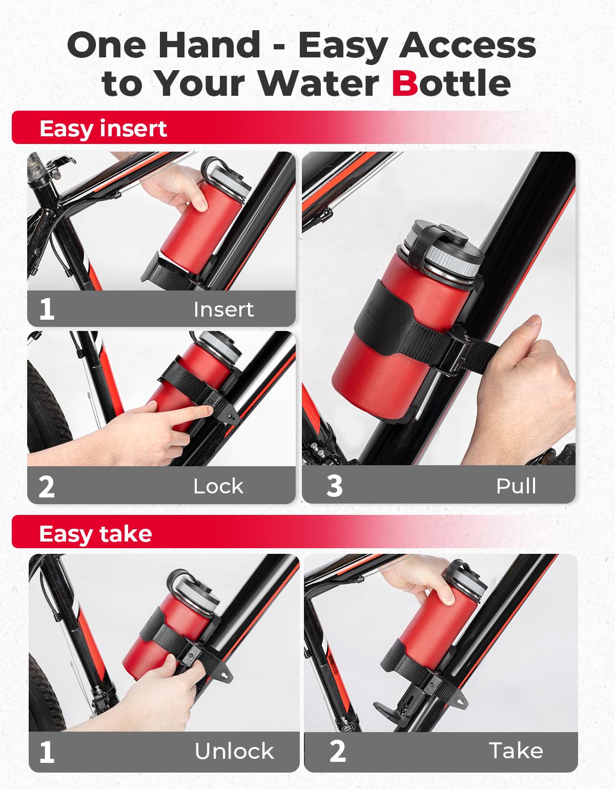 Foto 6 | Portavasos Para Bicicleta Kemimoto, Botella De Agua De Hasta 800 Ml, Universal - Venta Internacional.
