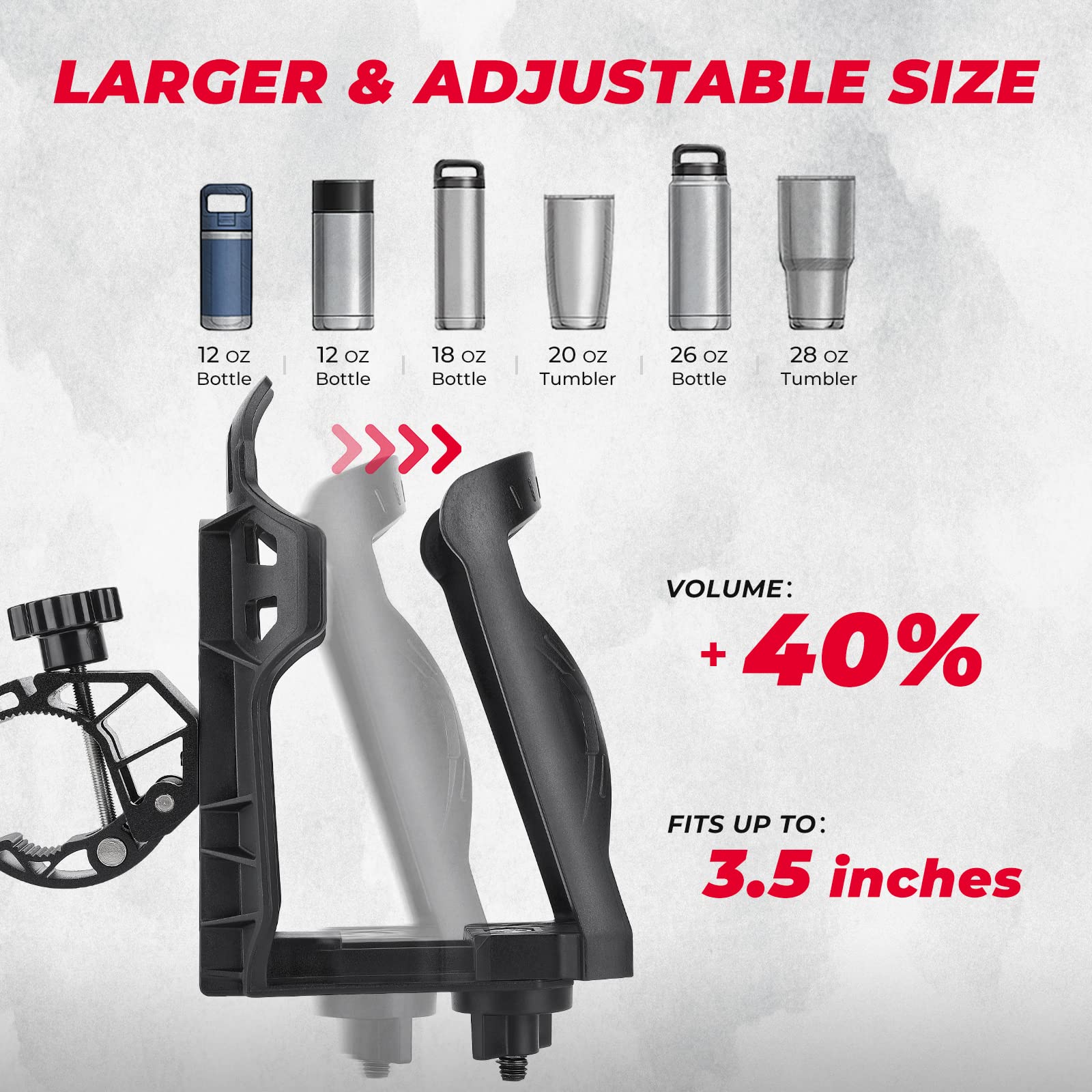 Foto 5 pulgar | Portavasos Kemimoto Atv Para Motocicleta Con Abrazadera Metálica De 0.6-1.56 Pulgadas - Venta Internacional.