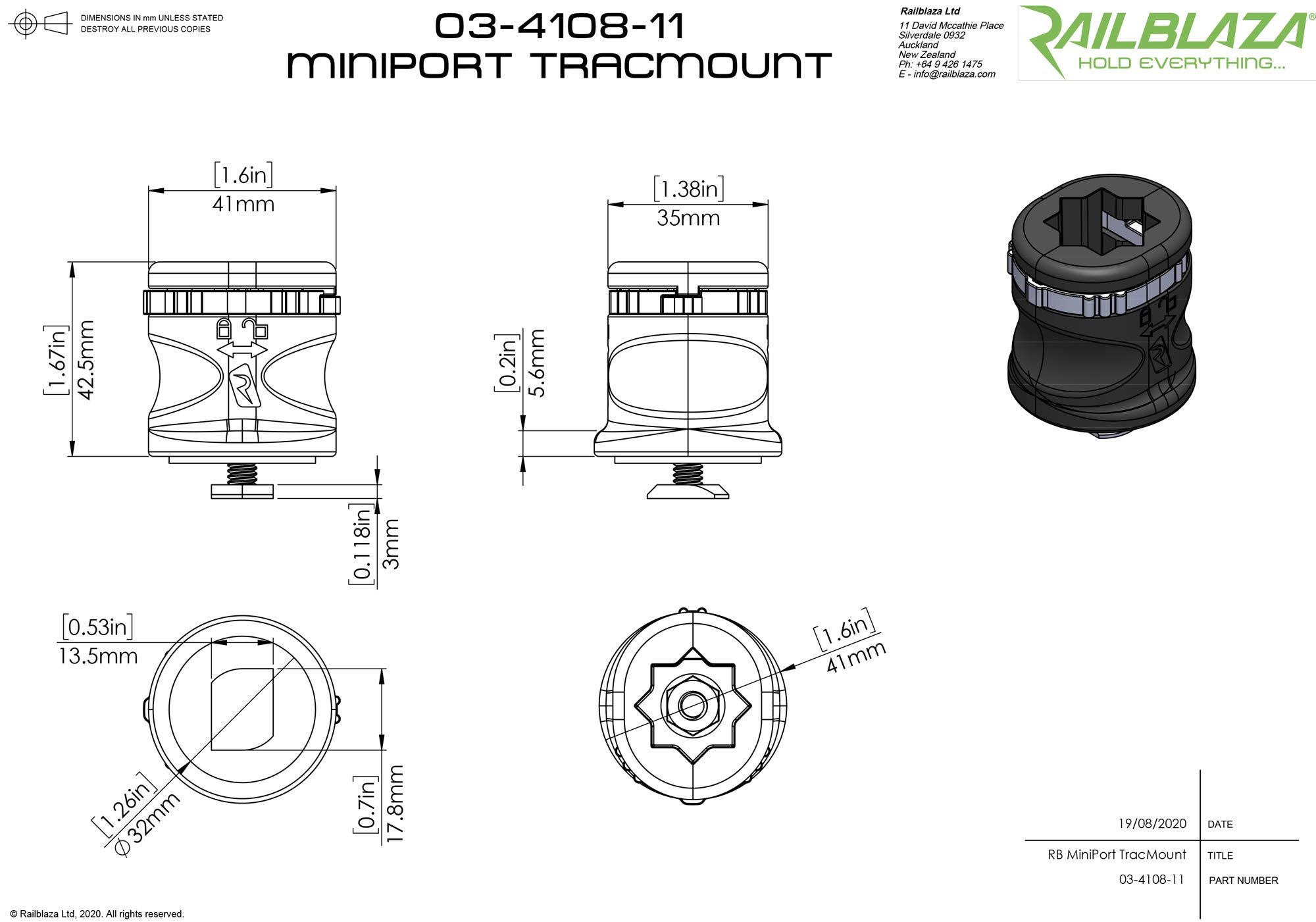 Foto 3 pulgar | Base De Soporte Para Orugas De Kayak Railblaza Miniport Para Portacañas - Venta Internacional.