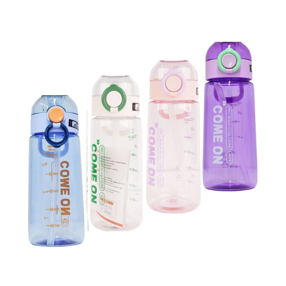 Foto 6 | Set de 2 Botellas para Agua 650 ml con Popote y Agarradera