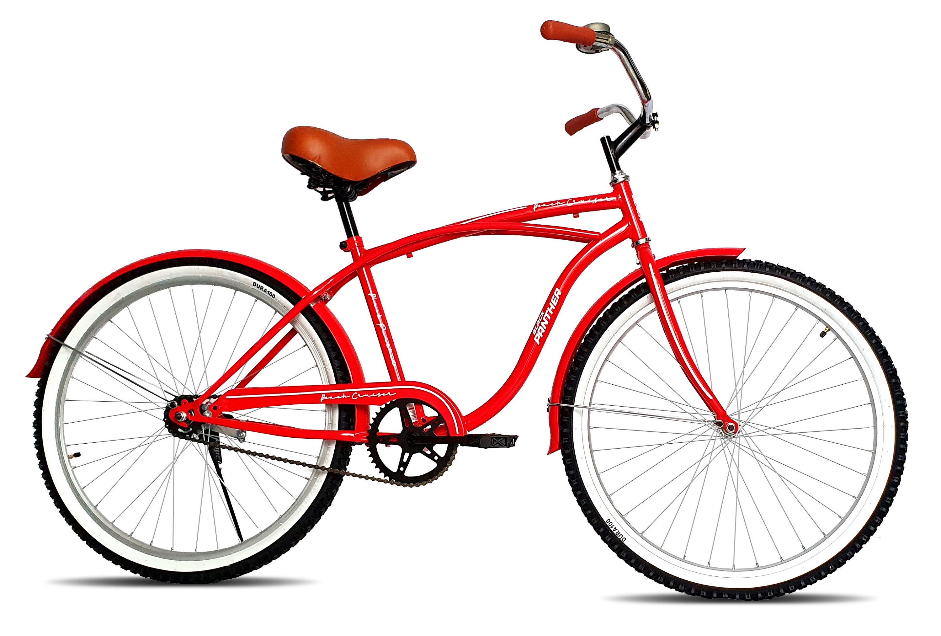 Bicicleta Black Panther Beach Cruiser color Rojo Rodada 26