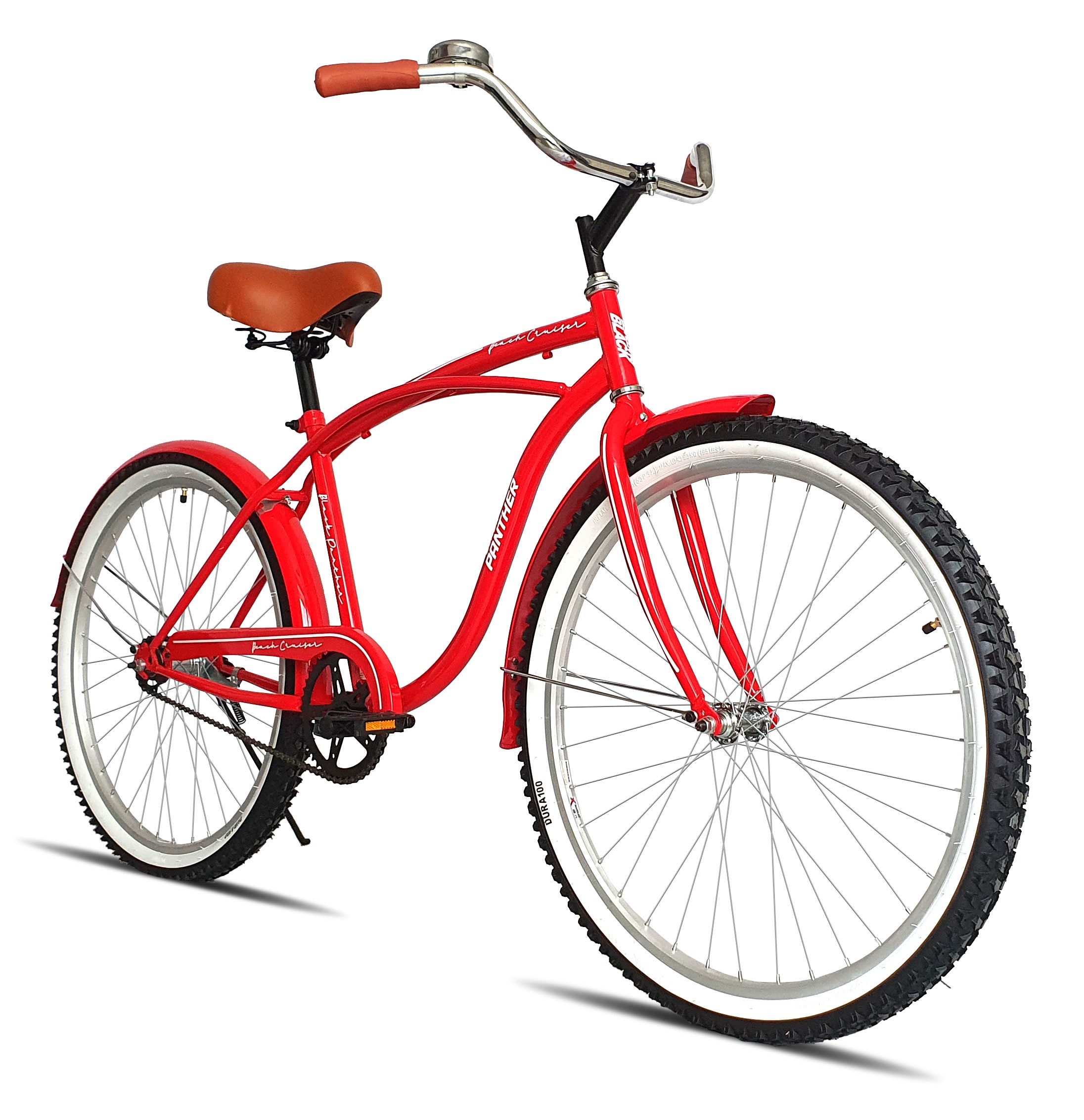 Foto 3 pulgar | Bicicleta Black Panther Beach Cruiser color Rojo Rodada 26