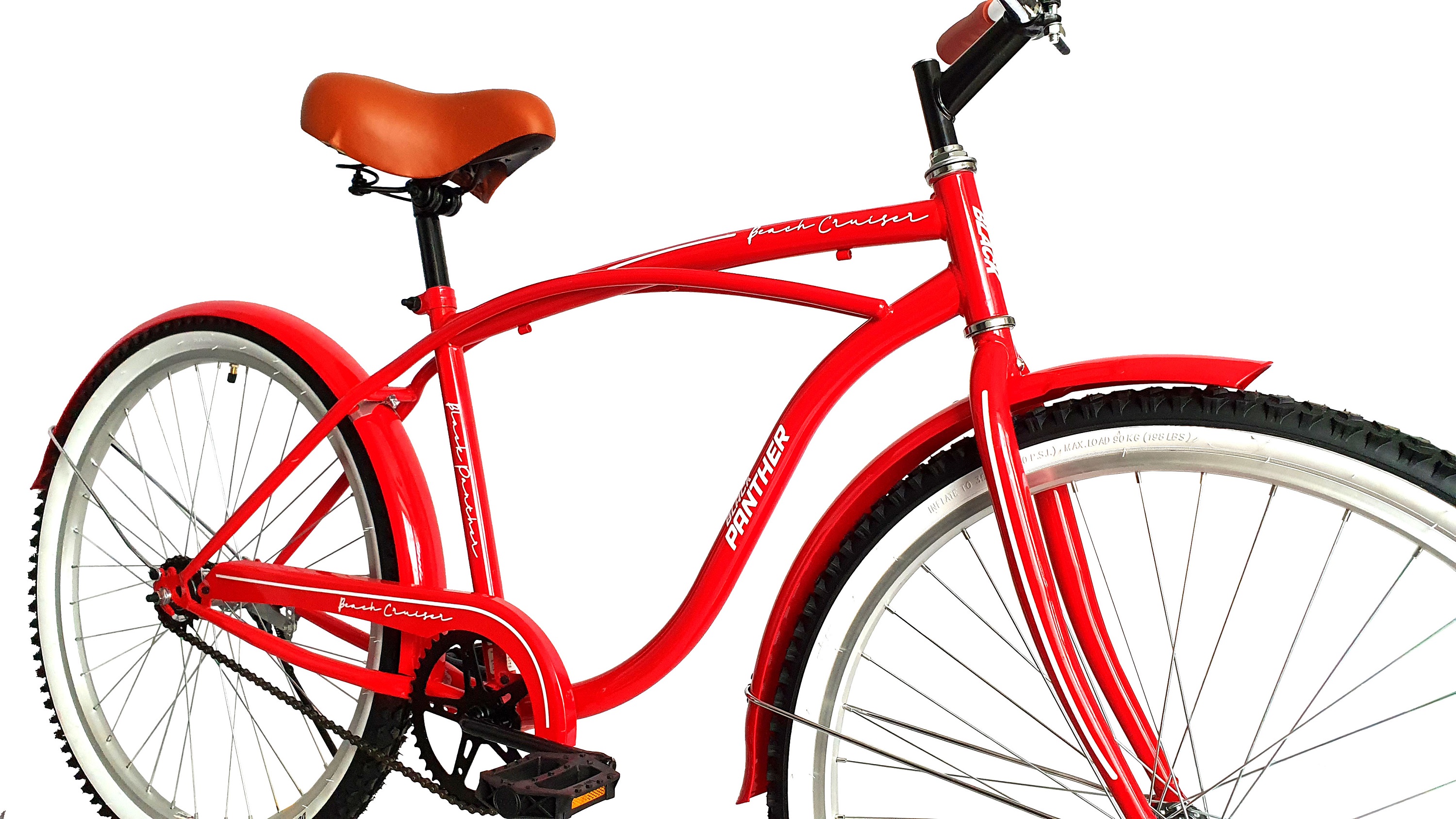Foto 4 pulgar | Bicicleta Black Panther Beach Cruiser color Rojo Rodada 26