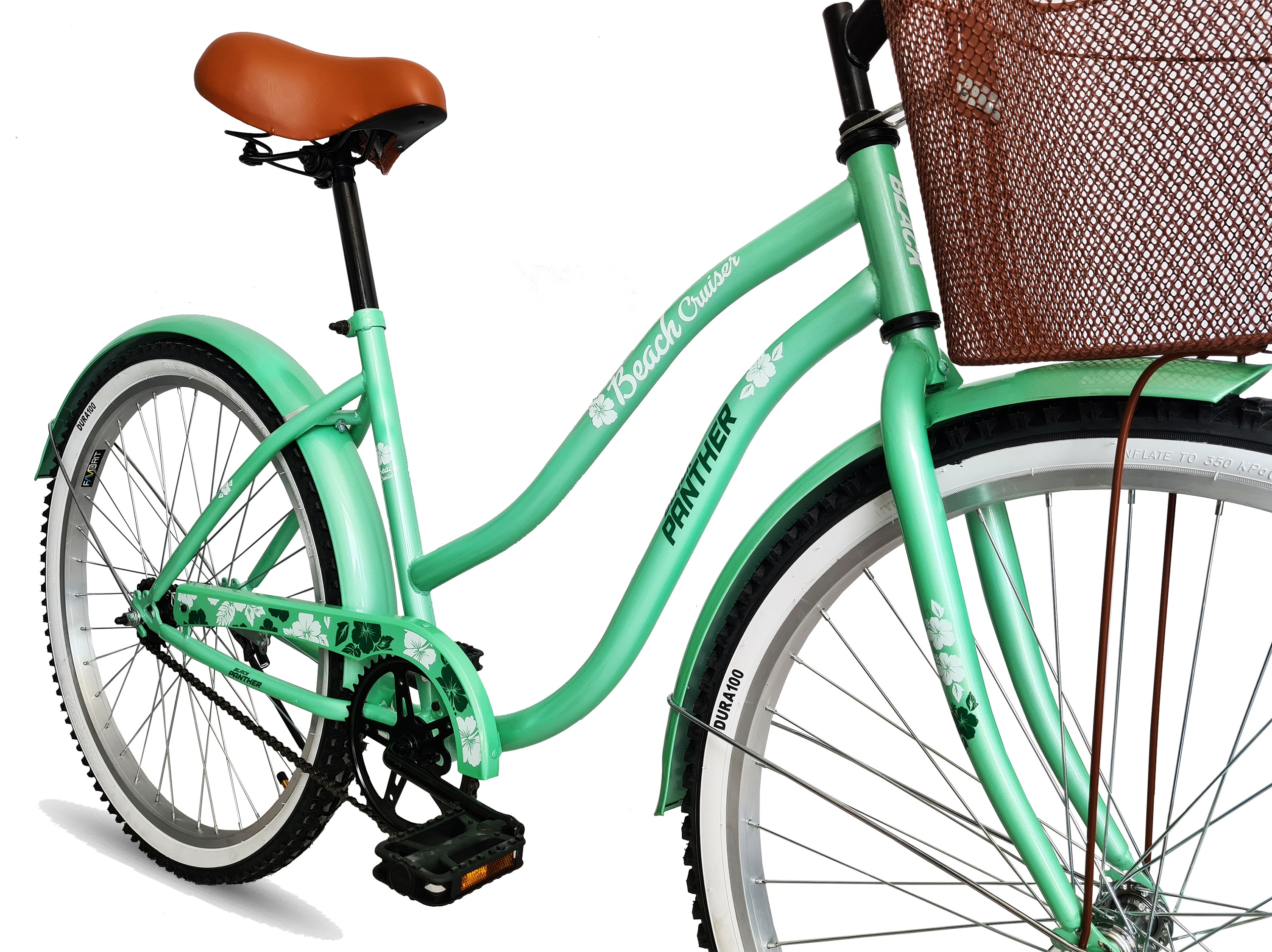 Foto 4 pulgar | Bicicleta Black Panther Beach Cruiser color Verde Rodada 24