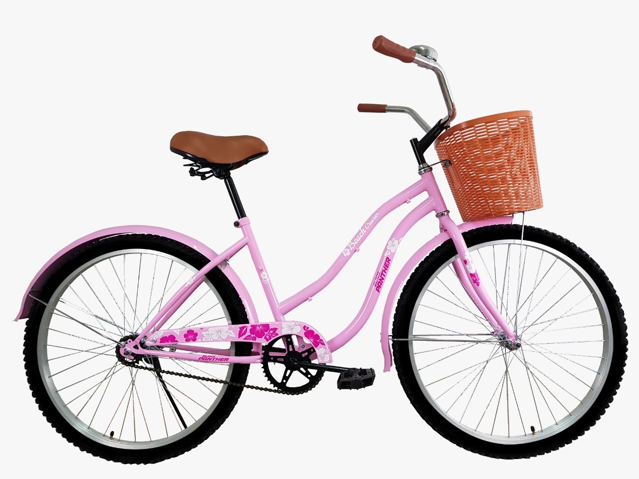 Foto 2 pulgar | Bicicleta Black Panther Beach Cruiser color Rosa Rodada 24