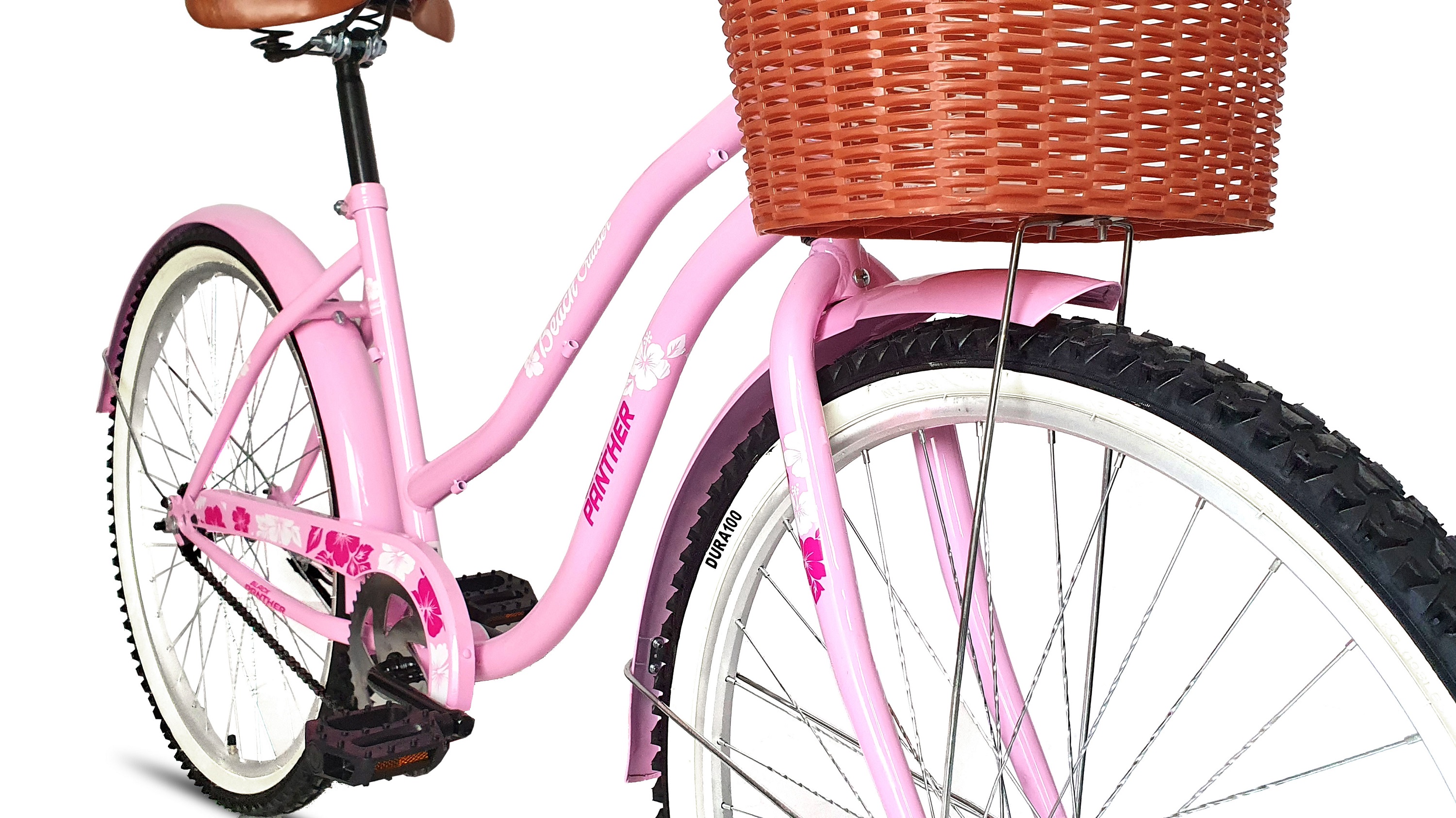 Foto 4 pulgar | Bicicleta Black Panther Beach Cruiser color Rosa Rodada 24