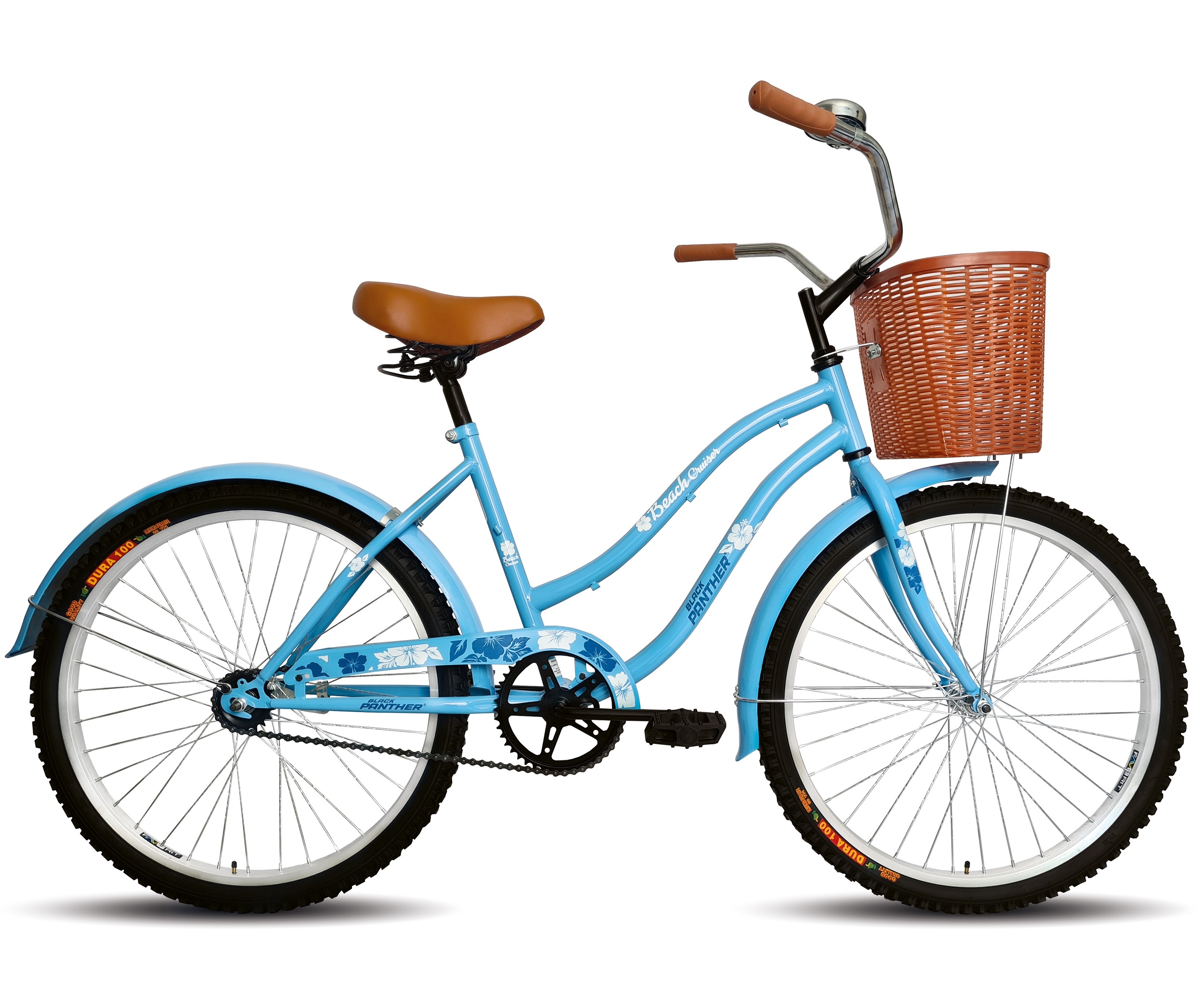 Bicicleta Black Panther Beach Cruiser color Azul Rodada 24