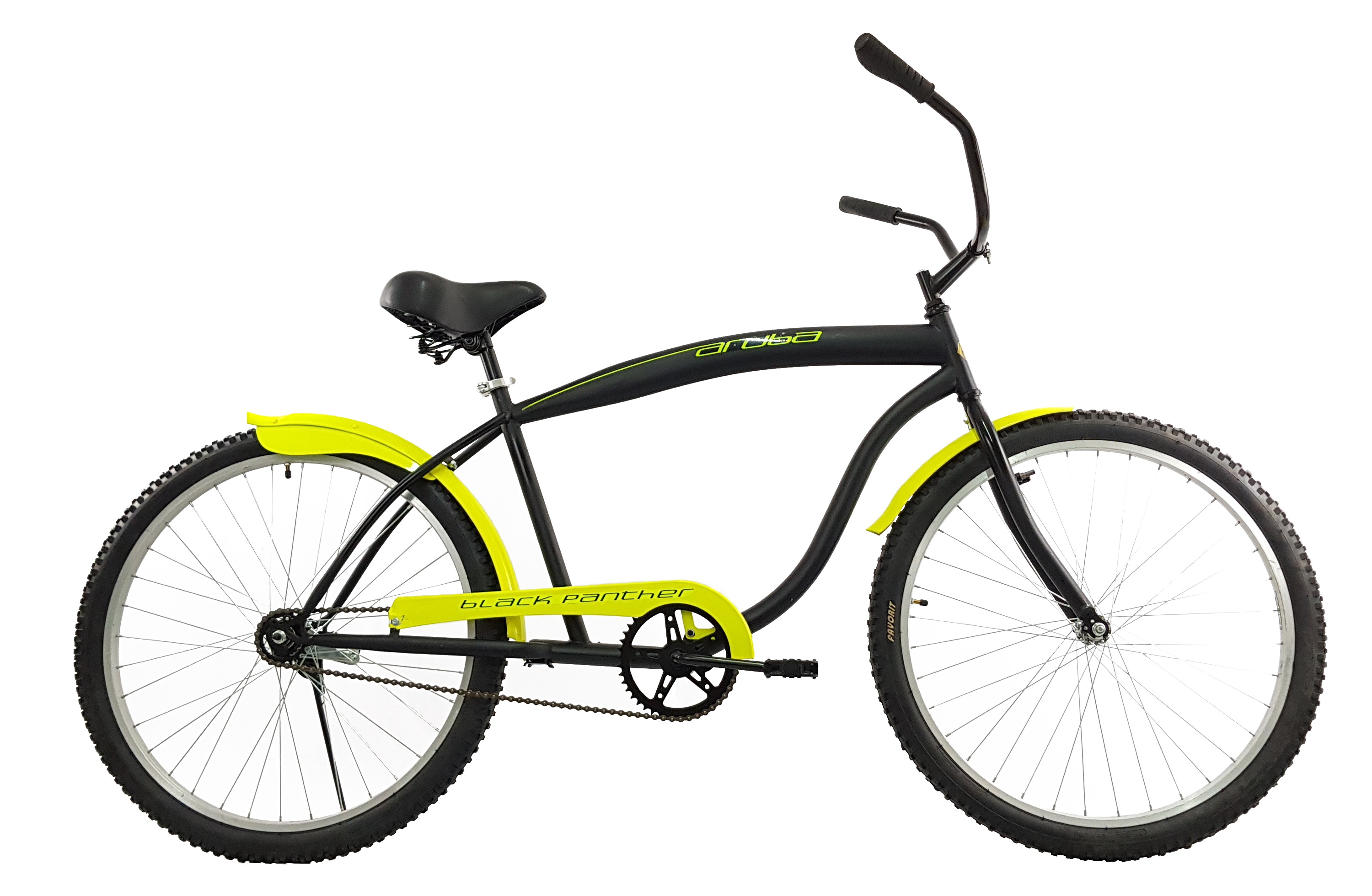 Bicicleta Black Panther Retro Aruba Rodada 26 color Negro con Amarillo