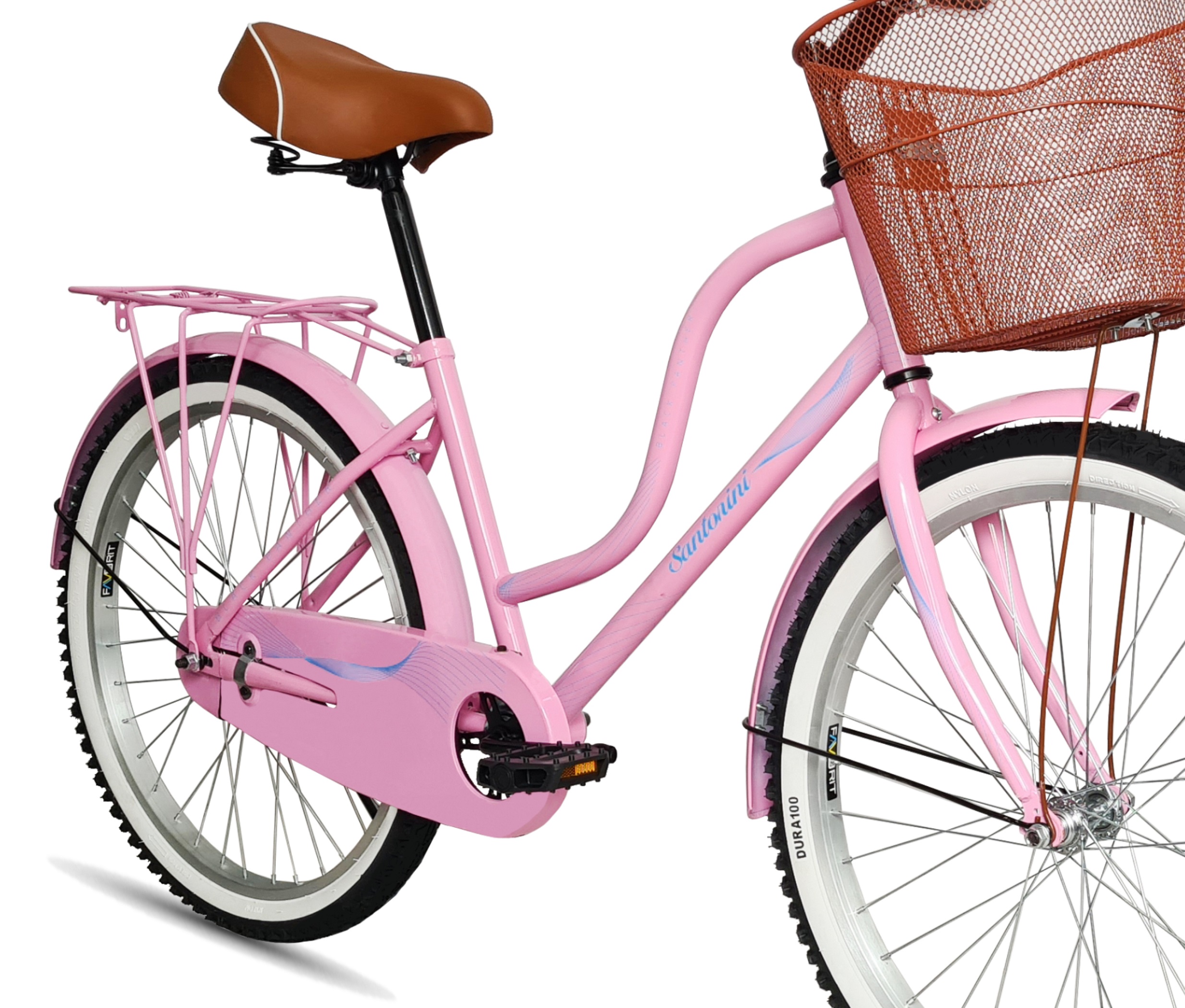 Foto 4 pulgar | Bicicleta Black Panther Santorini Rosa R24 con Canasta
