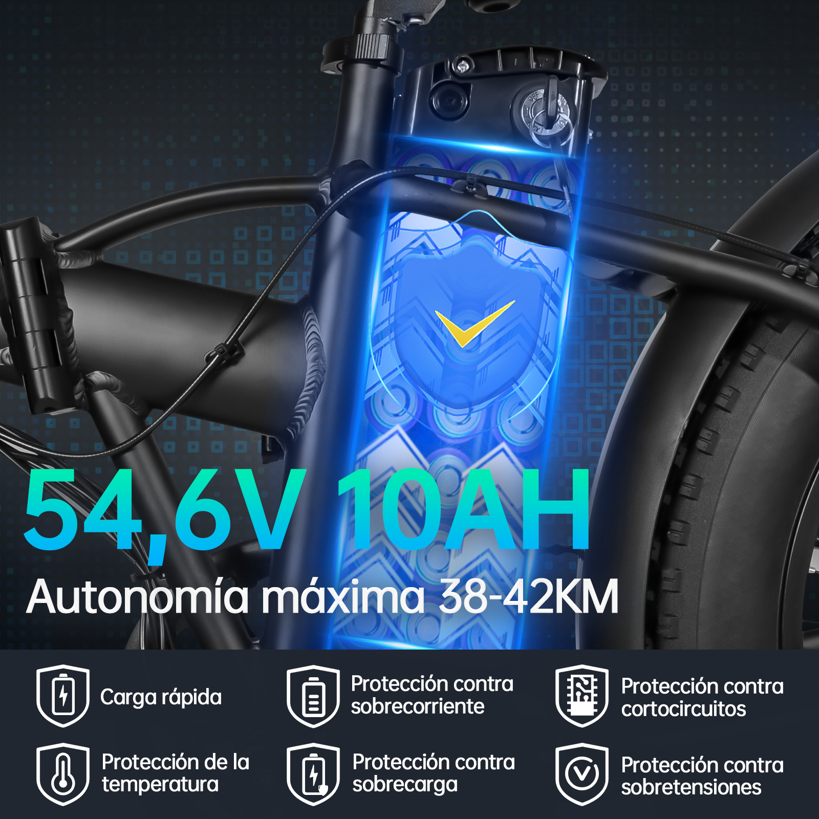 Foto 5 pulgar | Bicicleta Eléctrica Plegable Honey Whale F6 Negro