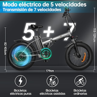 Foto 2 | Bicicleta Eléctrica Plegable Honey Whale F6 color Gris