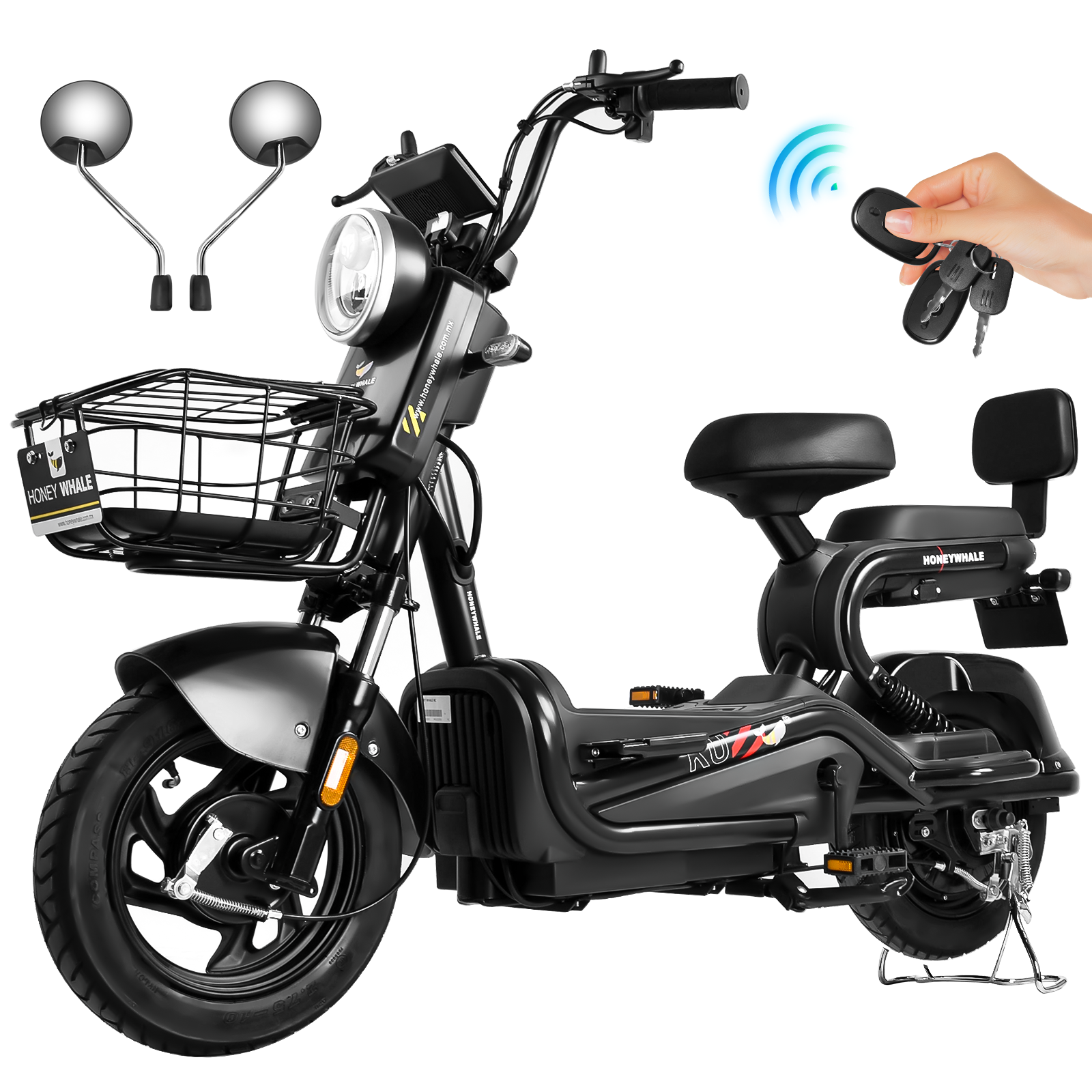 Foto 2 pulgar | Motobici Eléctrica Honey Whale Kc color Negro