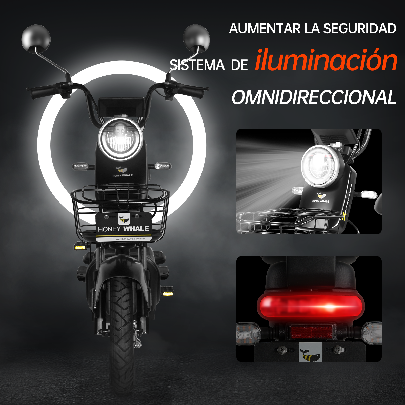 Foto 6 | Motobici Eléctrica Honey Whale Kc color Negro