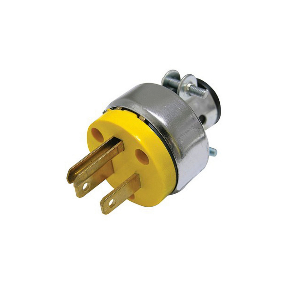 Clavija Electrica Plastica Surtek 127volt Blindada Aterrizada Con Abrazadera Amarillo