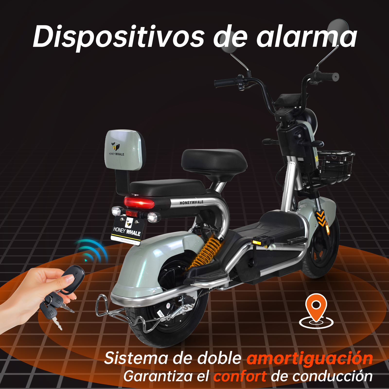 Foto 5 pulgar | Motobici Eléctrica Honey Whale Kc color Verde