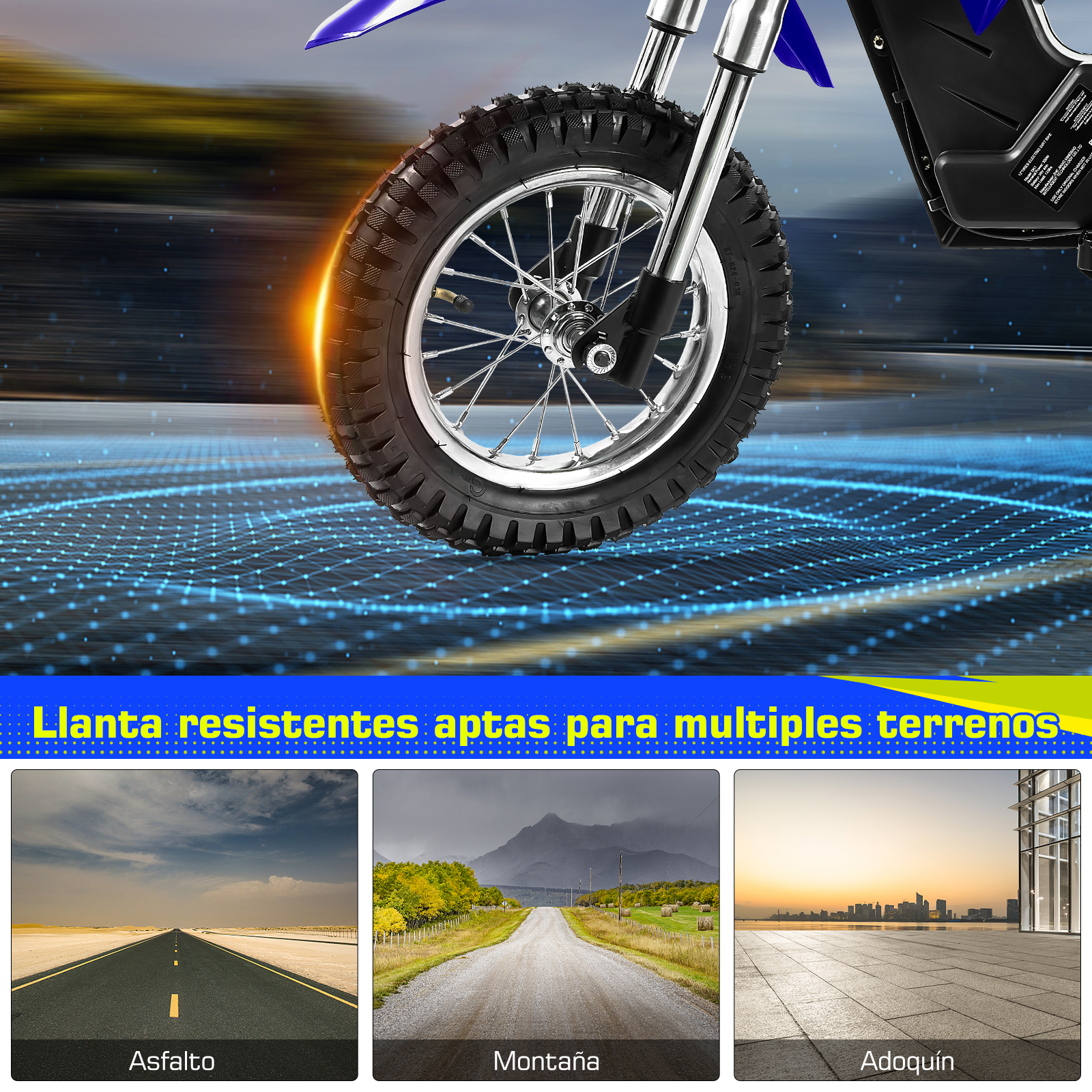 Foto 5 pulgar | Motocicleta para Adolescente Generac S10091 Azul Batería Recargable 36v 4ah 3 Modos de Velocidad